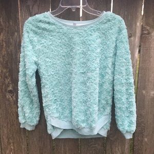 Blue textured sweater